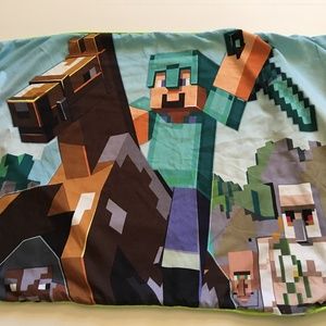 Minecraft Steve graphic pillow case